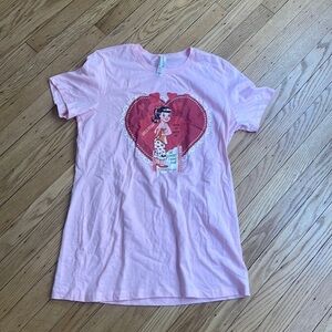 The Oblong Box Shop Pink Valentine Pinup Graphic T-Shirt Bella+Canvas 2XL